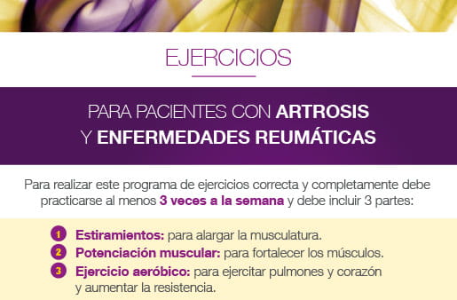 Ejercicios para pacientes con artrosis y enfermedades reumáticas