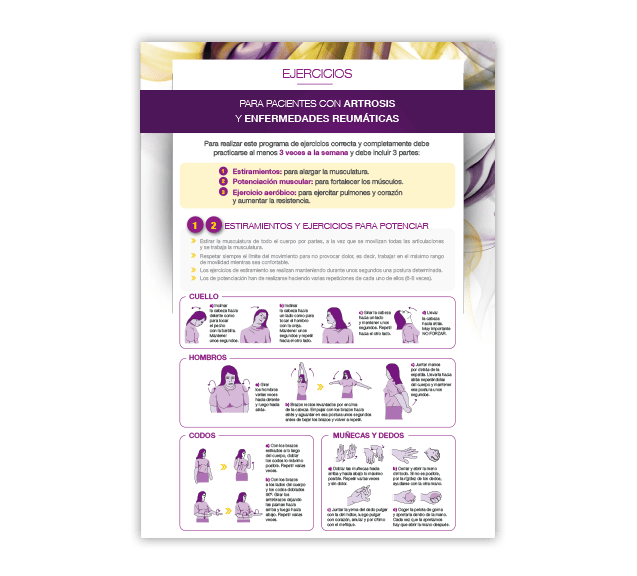 Ejercicios para pacientes con artrosis y enfermedades reumáticas