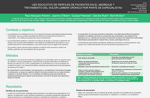 Perfiles de pacientes en el abordaje del dolor lumbar crónico
