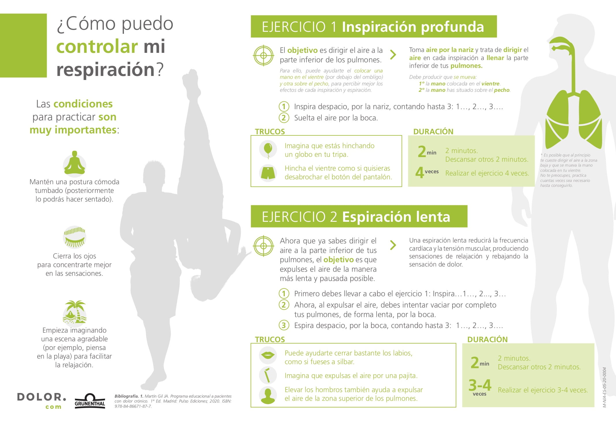 ¿Cómo puedo controlar mi respiración?